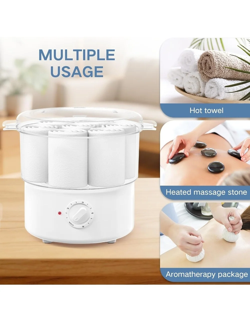 Hot Towel Warmer for Spa, Quickly Heats Up in 5 Minutes Towel Steamer for Facial